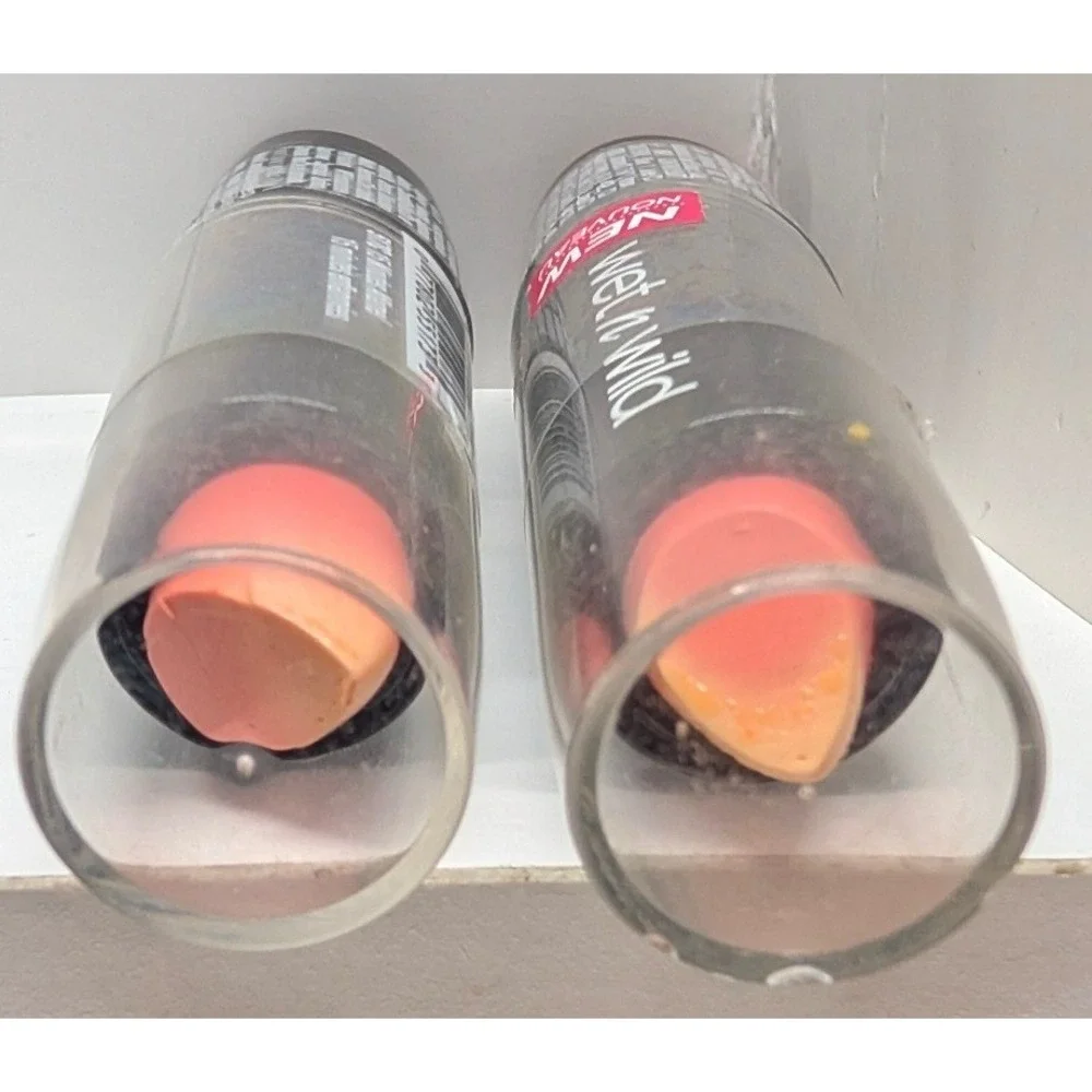 Lot‎ Of 2 DAMAGED TIPs New Wet N Wild Silk Finish Lipstick 517C 15 Minutes Pink